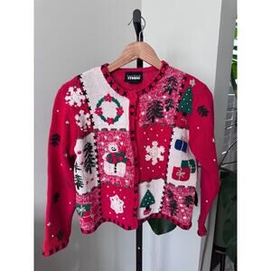 Vintage Knitted Christmas Cardigan